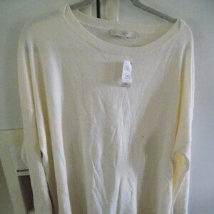 NWT Loft Sweater XL oversized Knit Ivory pullover sweater